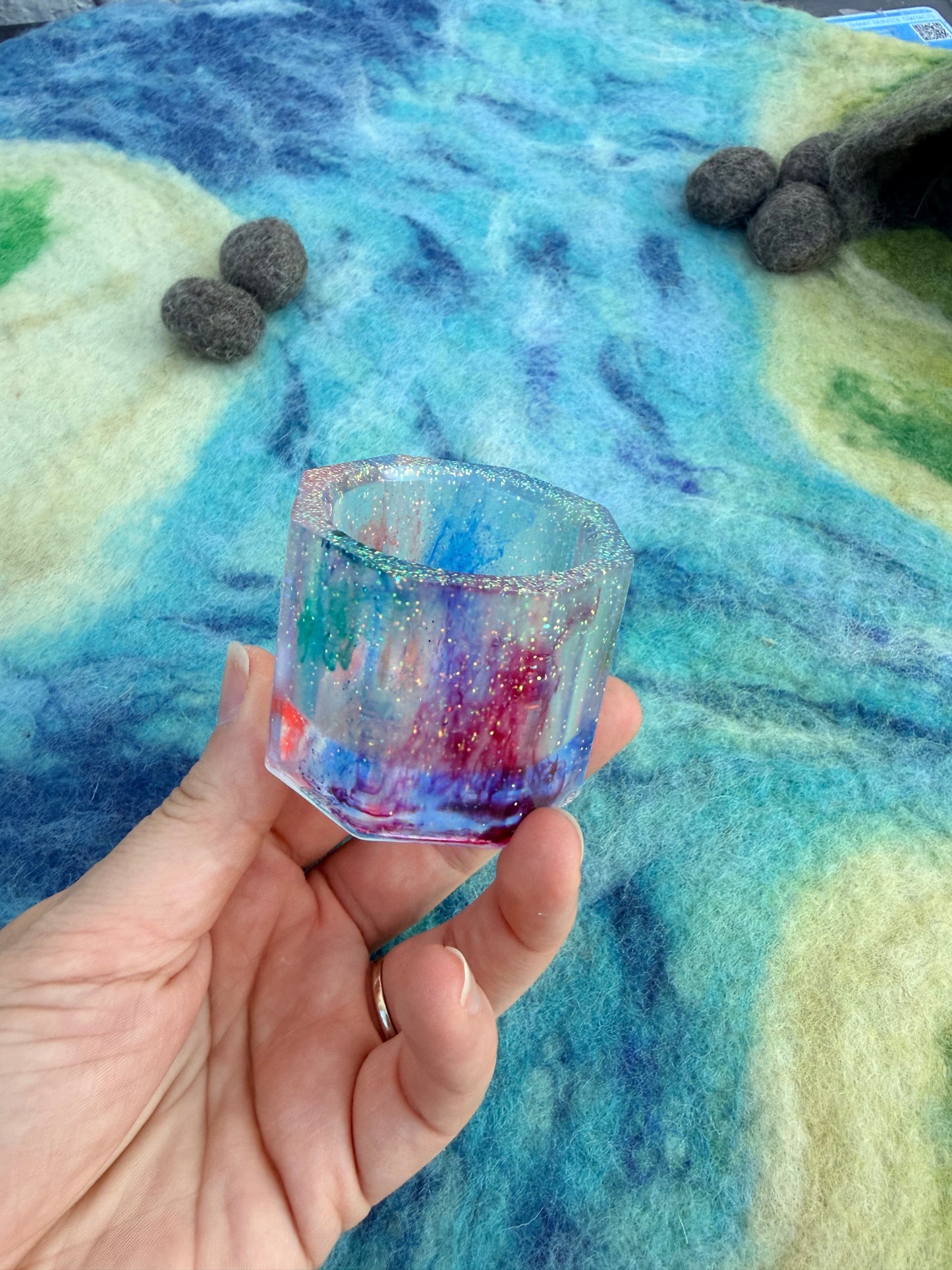 Ready made small rainbow drip jar
