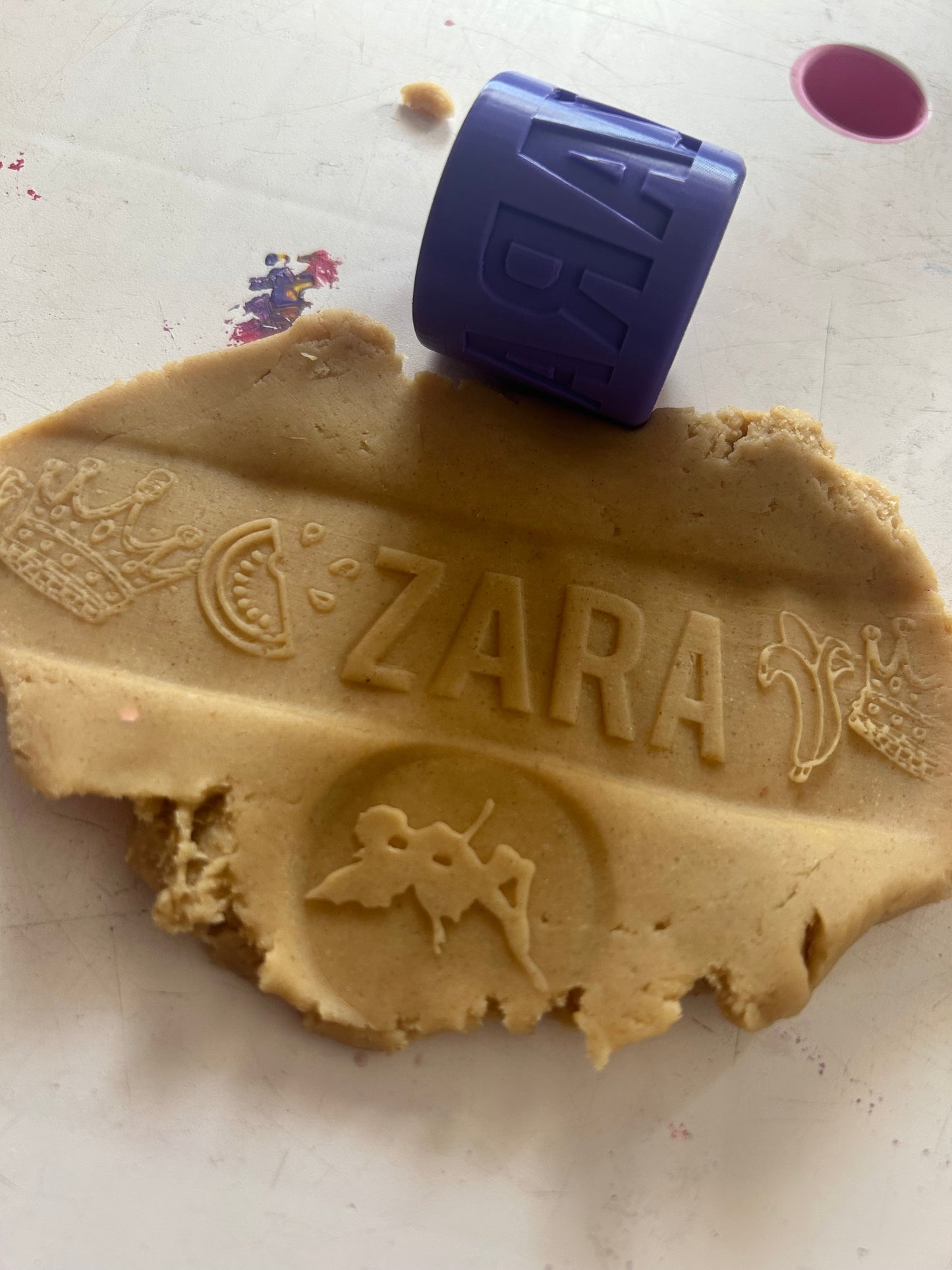 Custom name 3D printed playdough roller