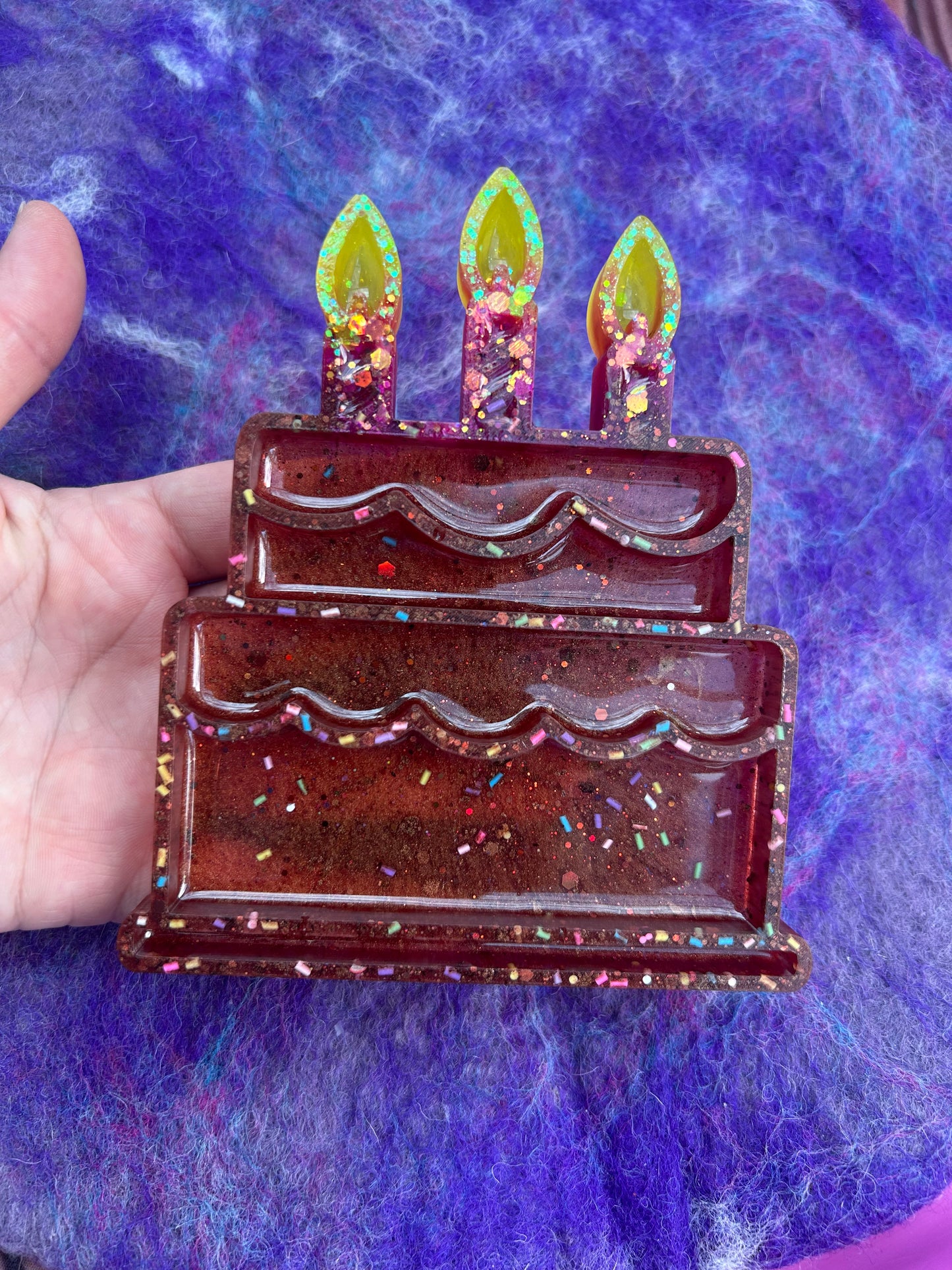 Birthday cake sensory tray