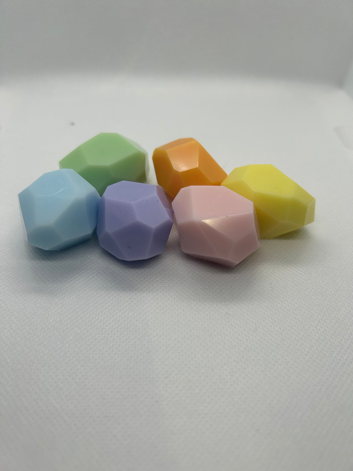 Set of 6 custom coloured gems