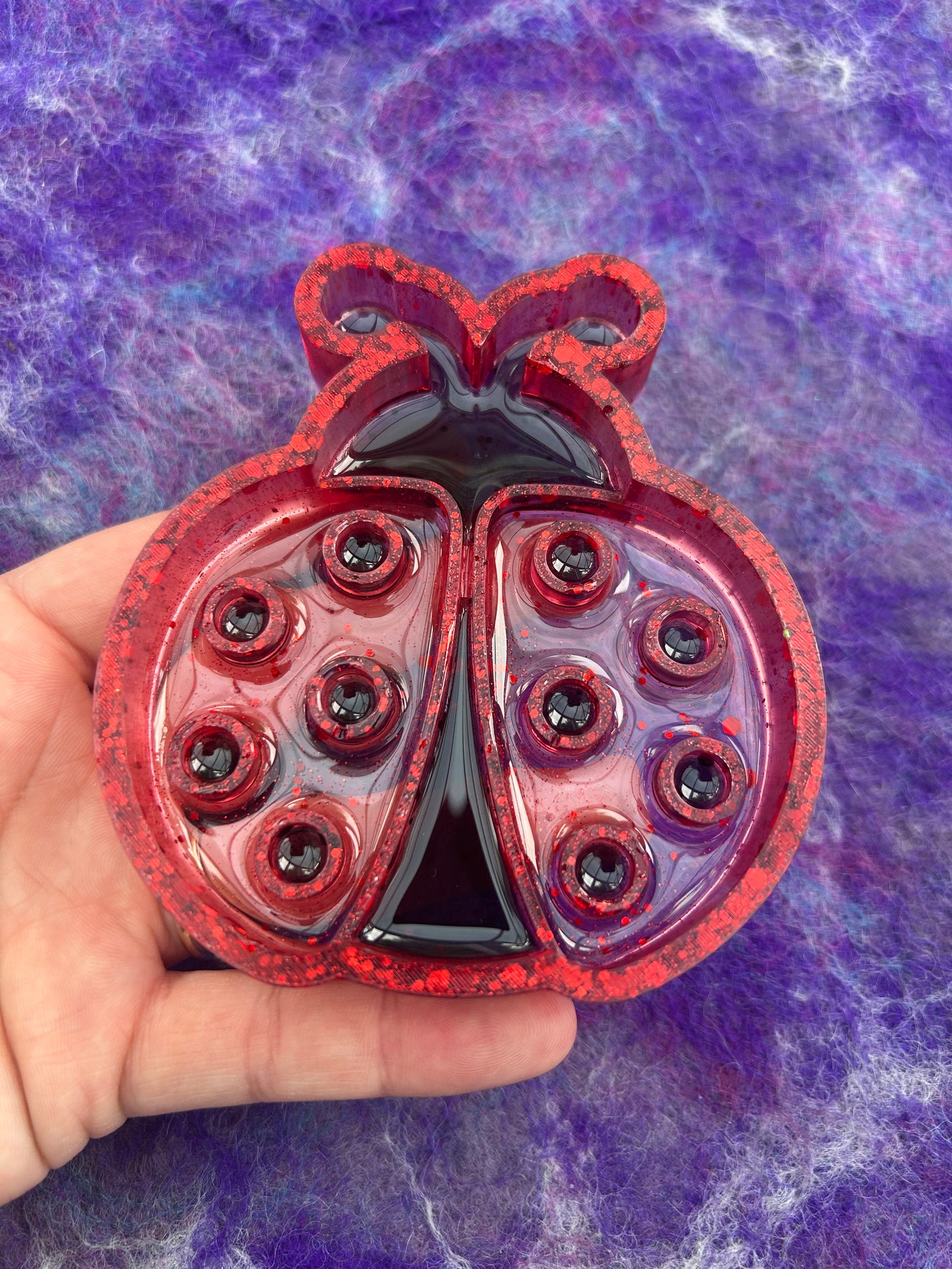 Ladybug sensory tray