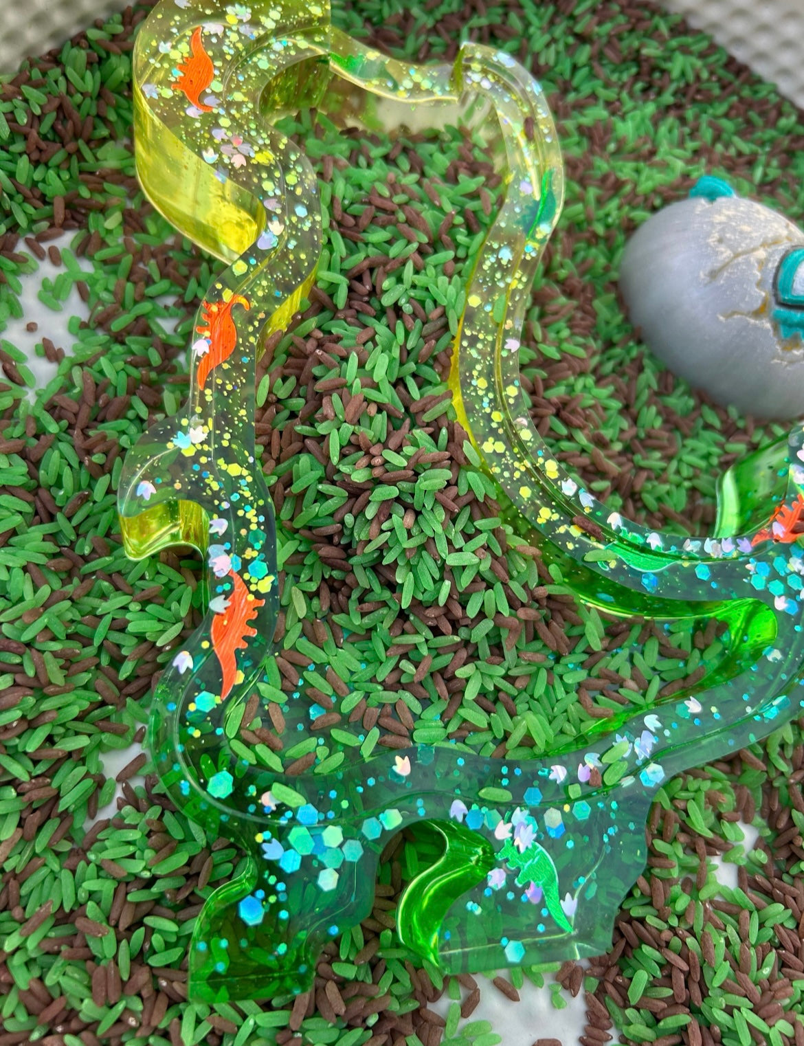 Large dinosaur sensory tray