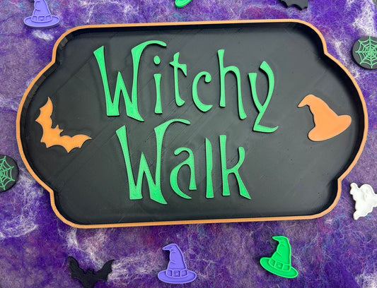 3D printed halloween road sign decor