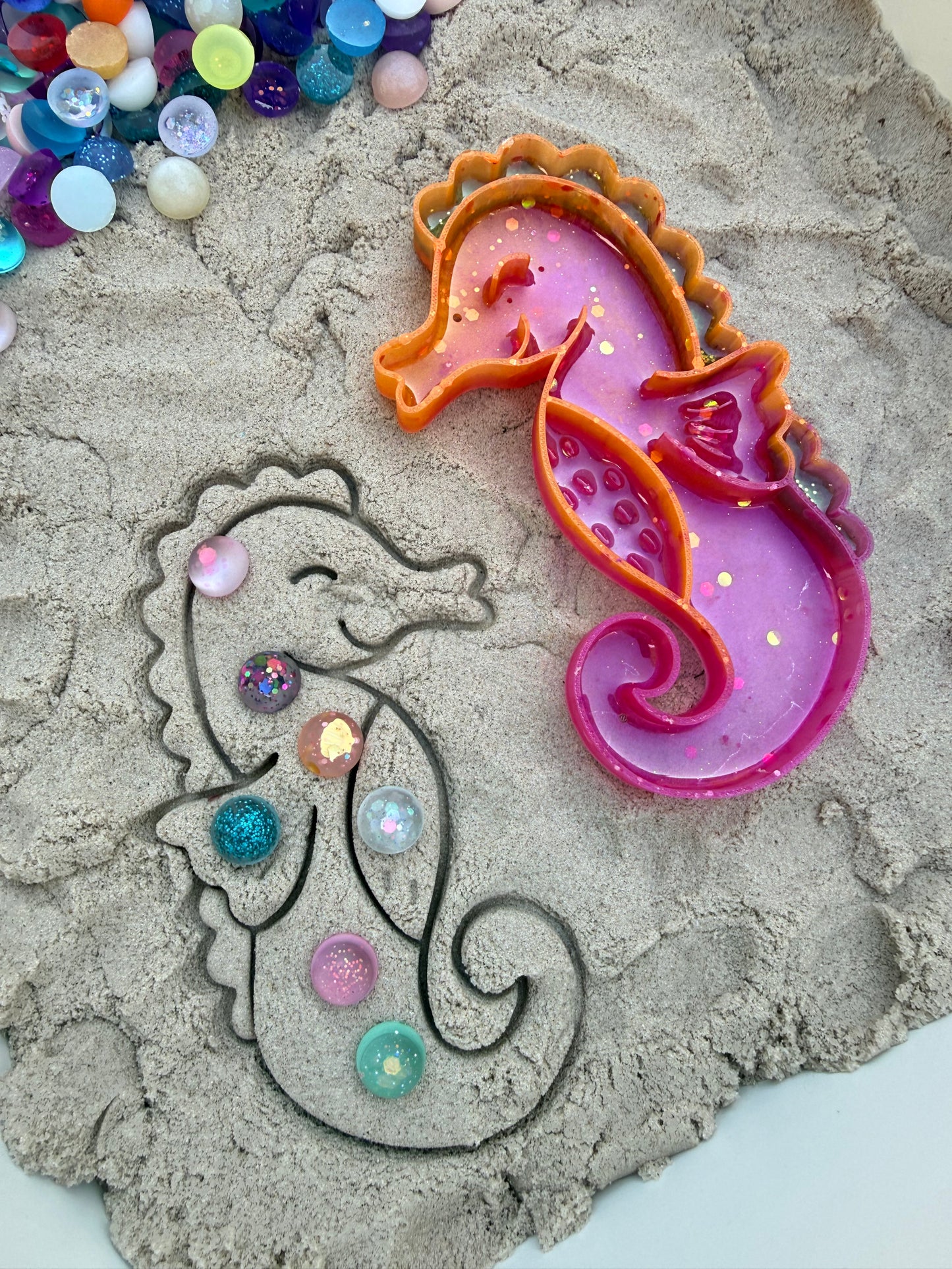 Seahorse sensory tray & stamp