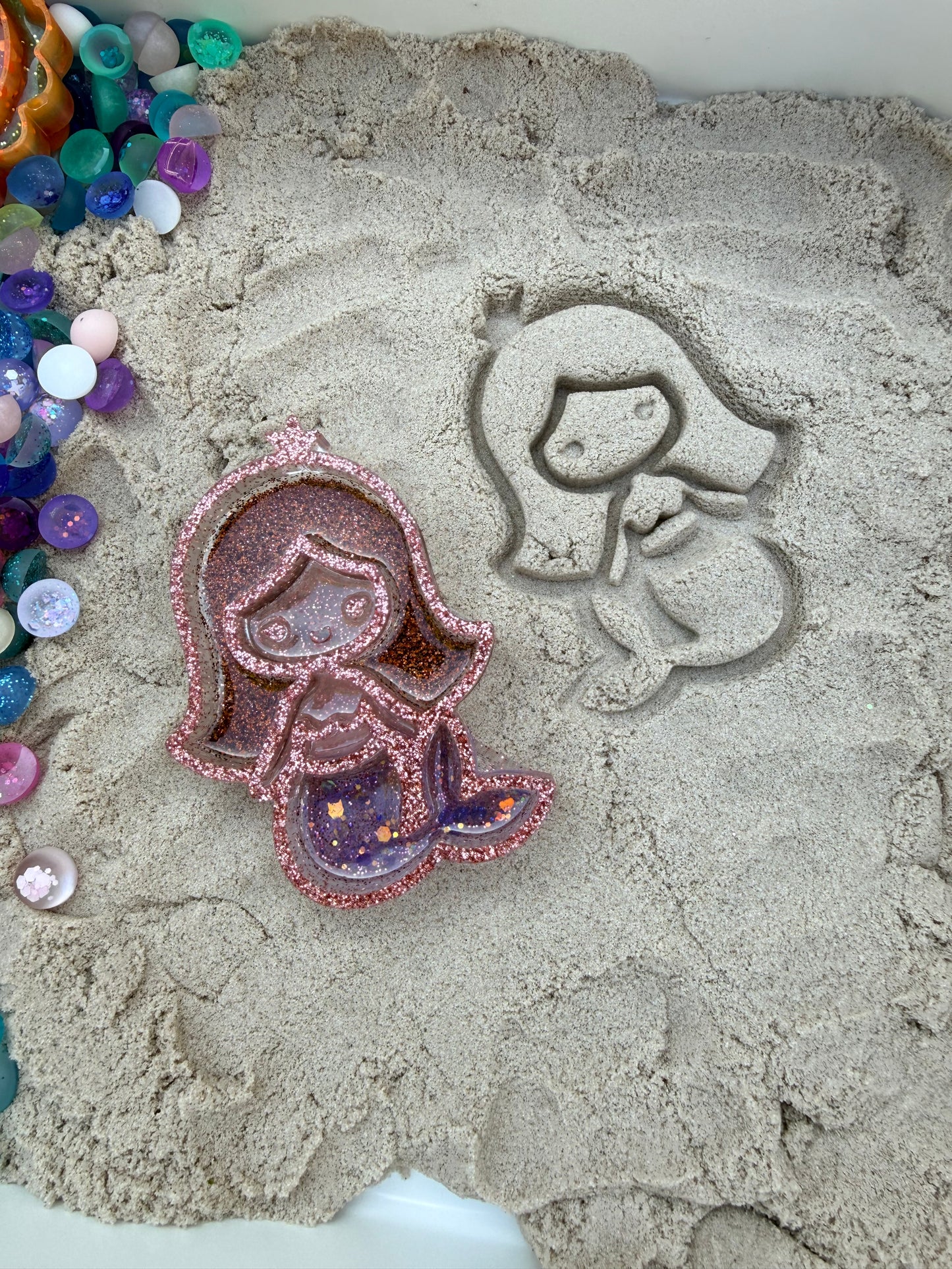 Small mermaid sensory tray & stamp