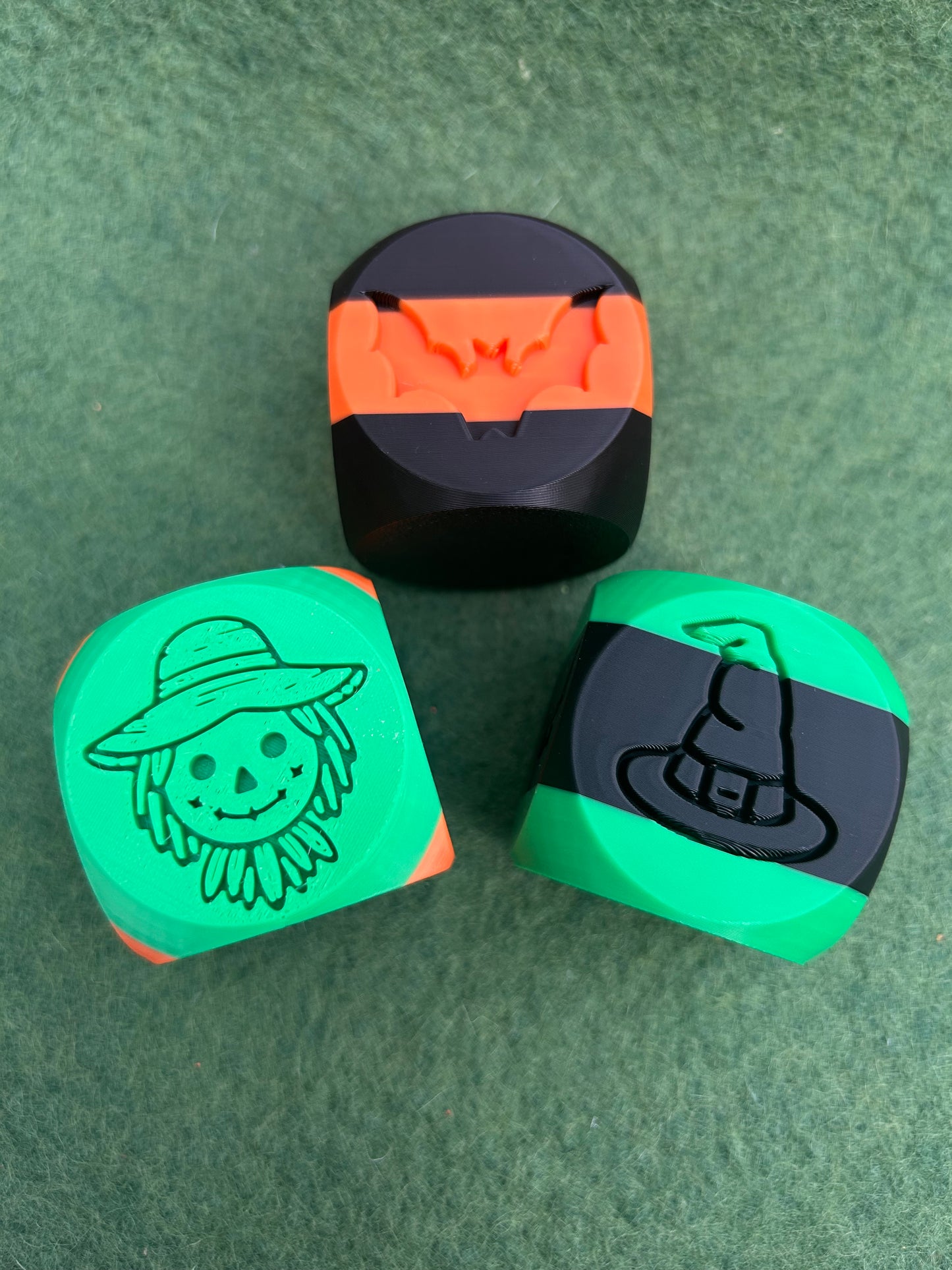 3D printed halloween playdough cube