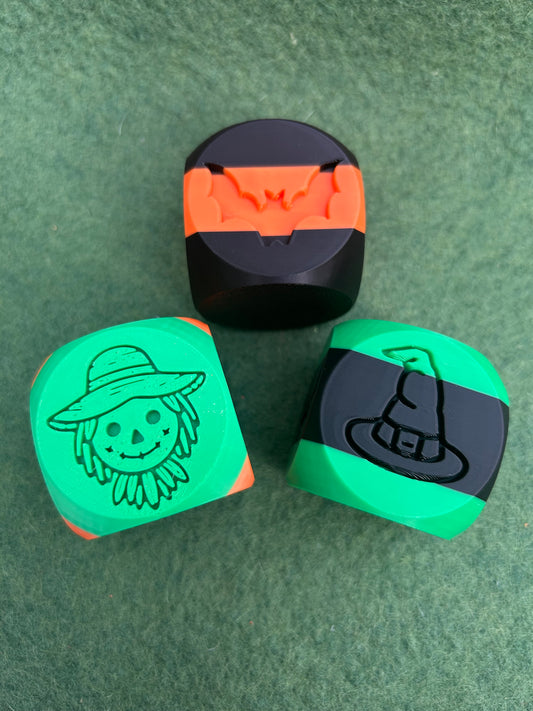 3D printed halloween playdough cube