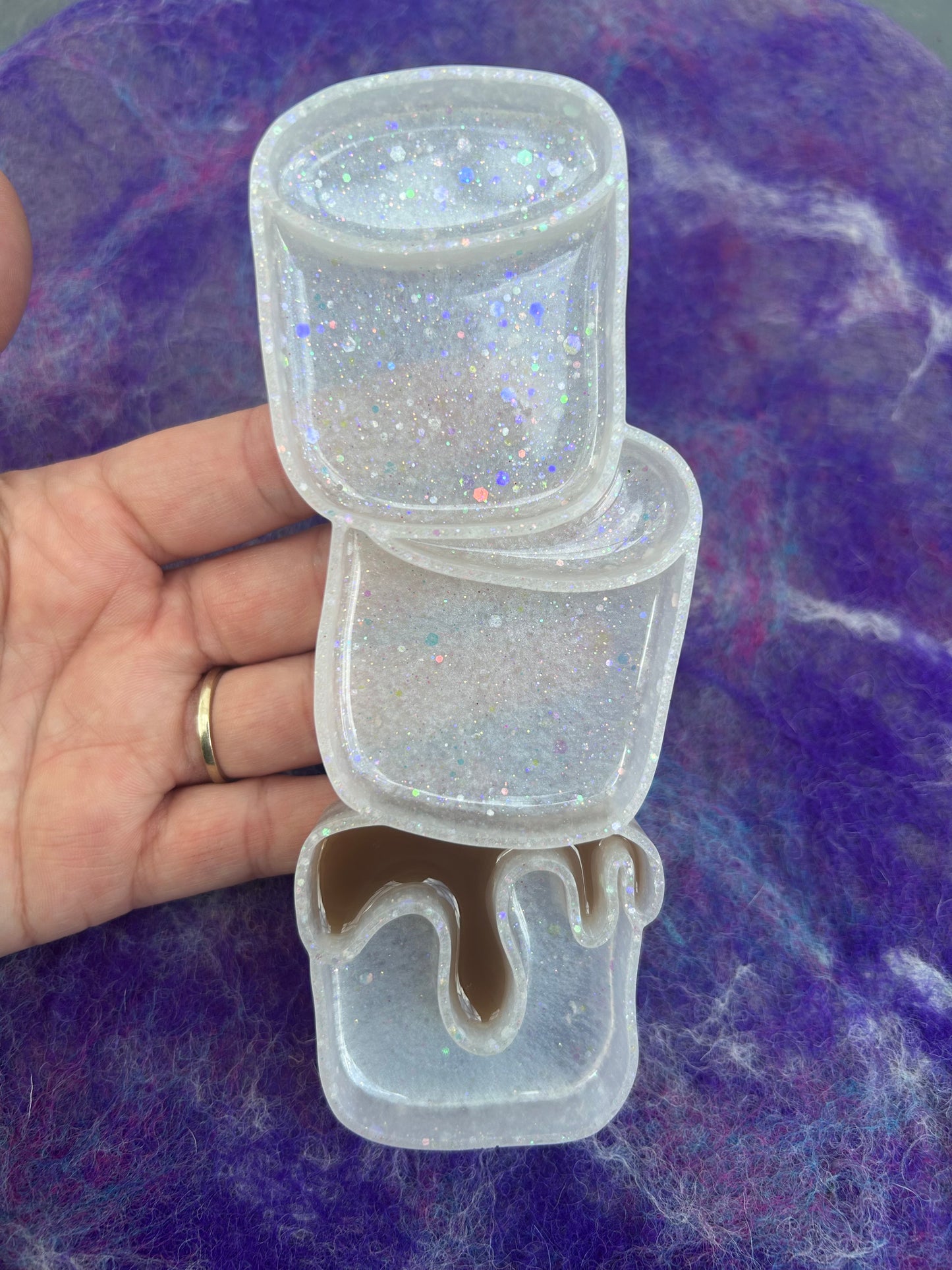 Marshmallow stacker sensory tray