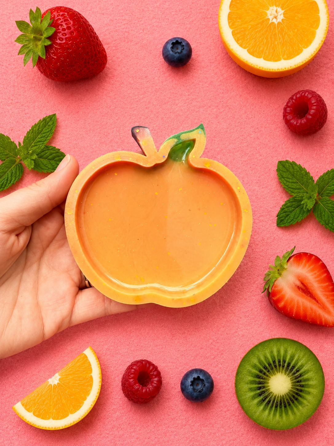 Peach sensory tray