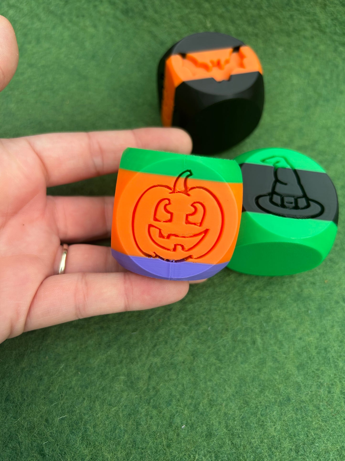 3D printed halloween playdough cube