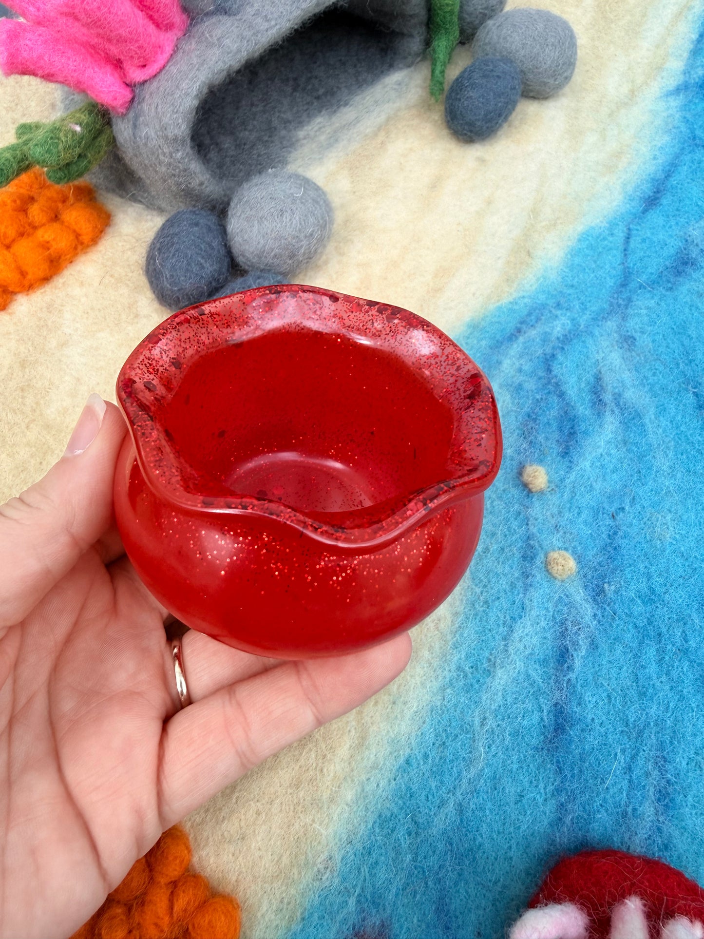 Ready made red cauldron