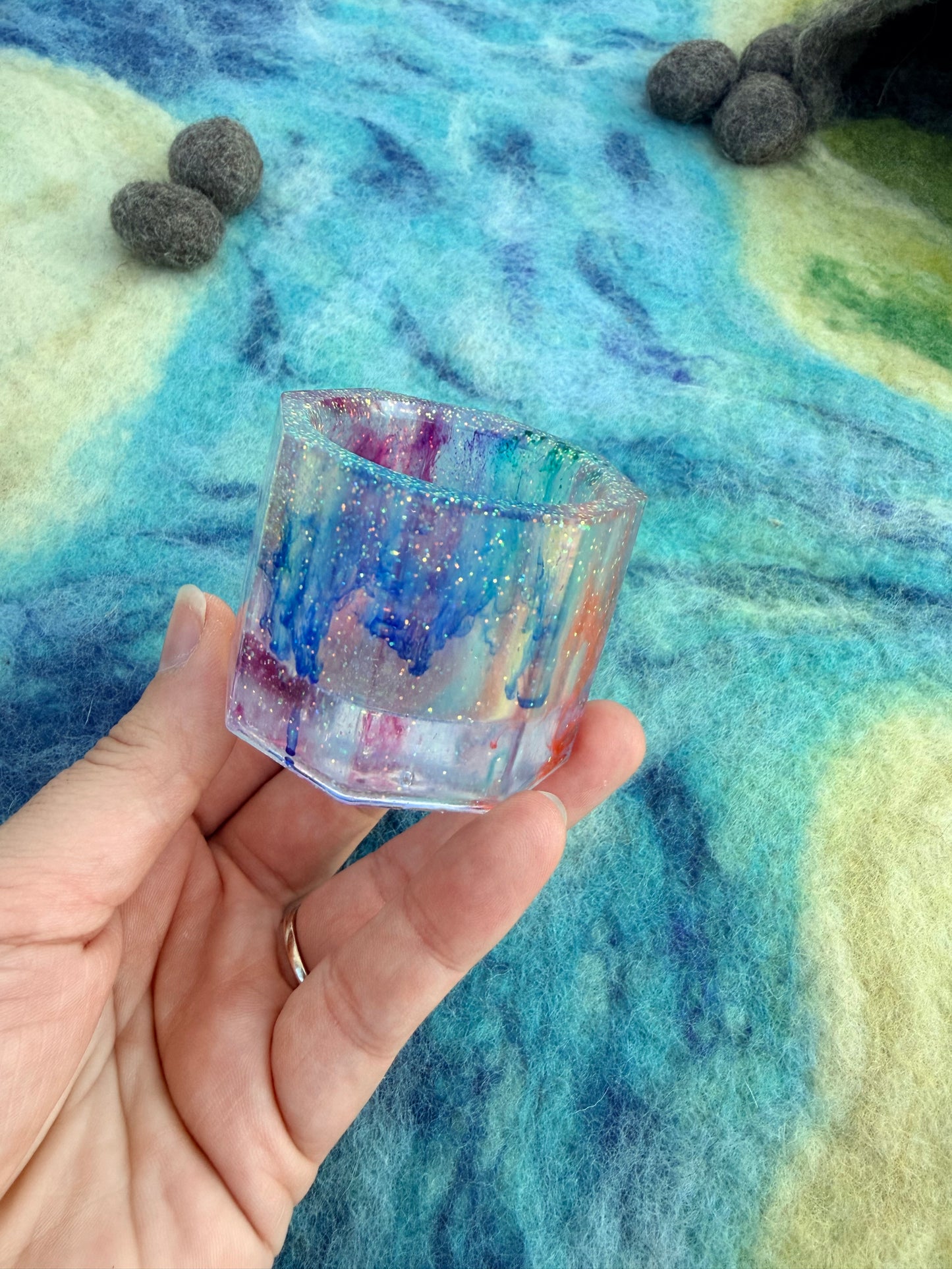 Ready made small rainbow drip jar
