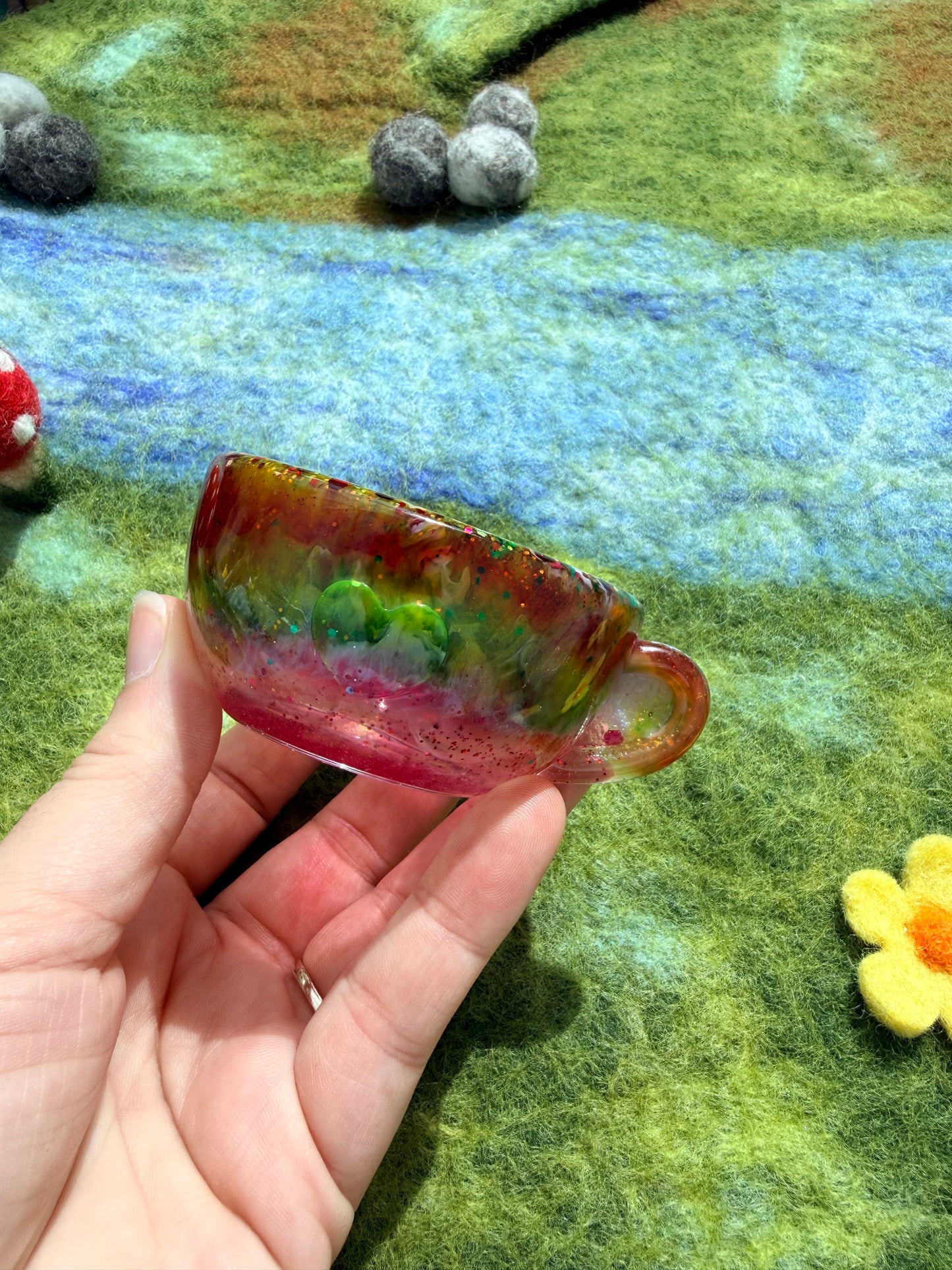 Ready made rainbow teacup