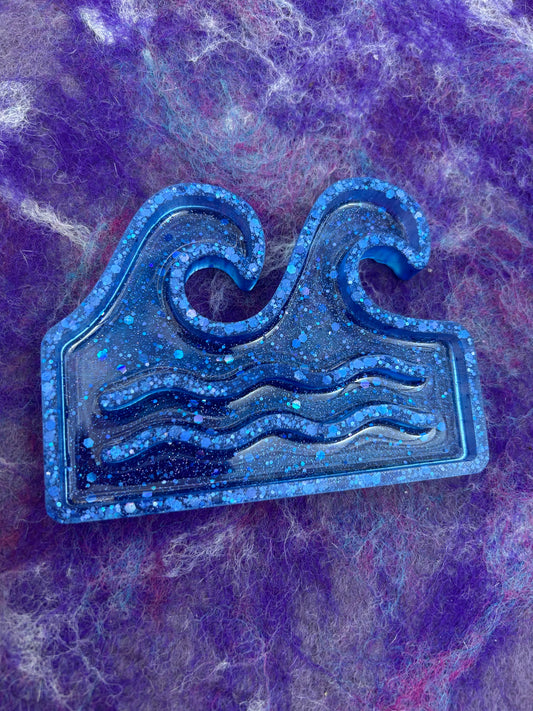 Ocean waves sensory tray