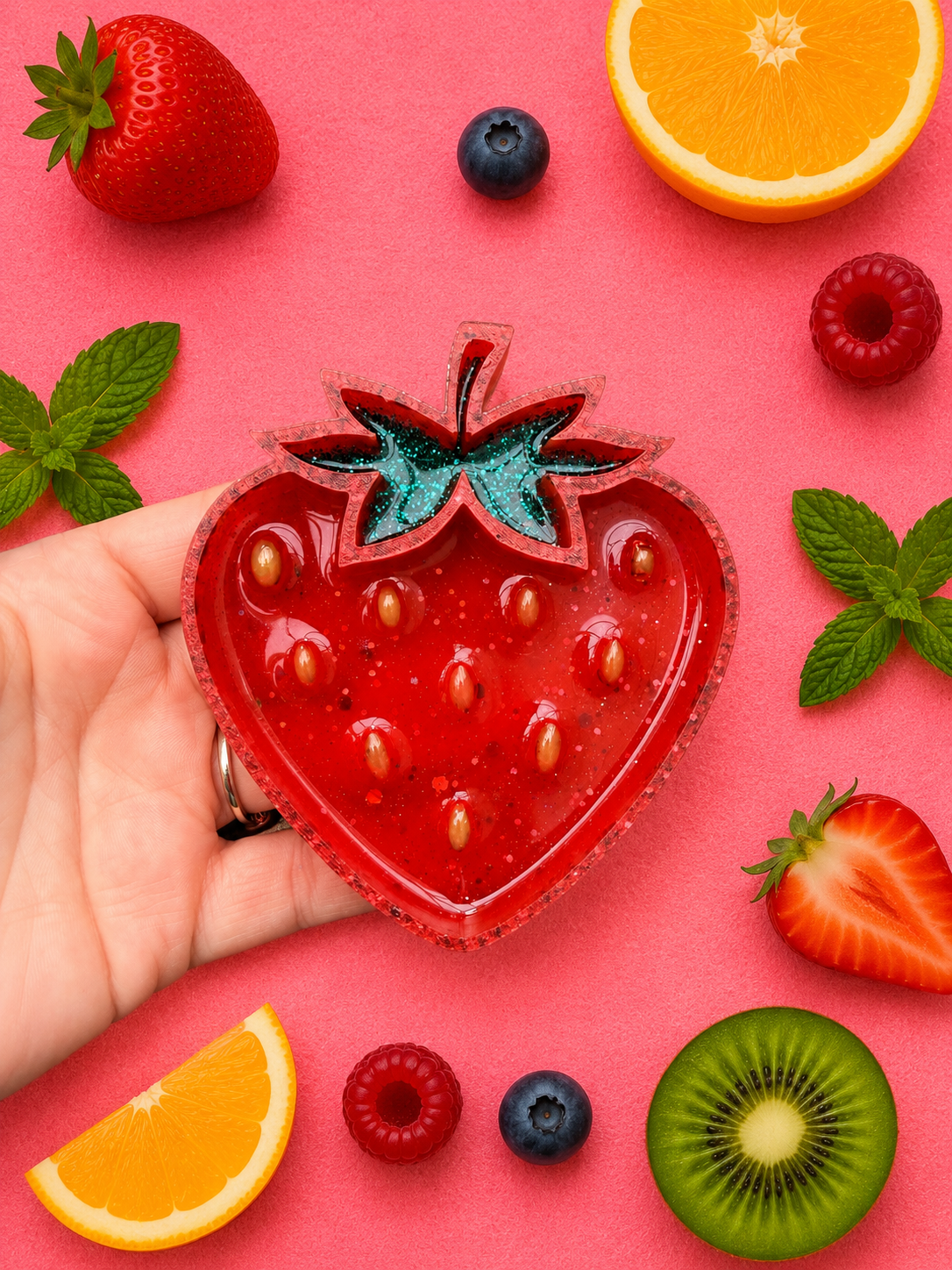 Strawberry sensory tray