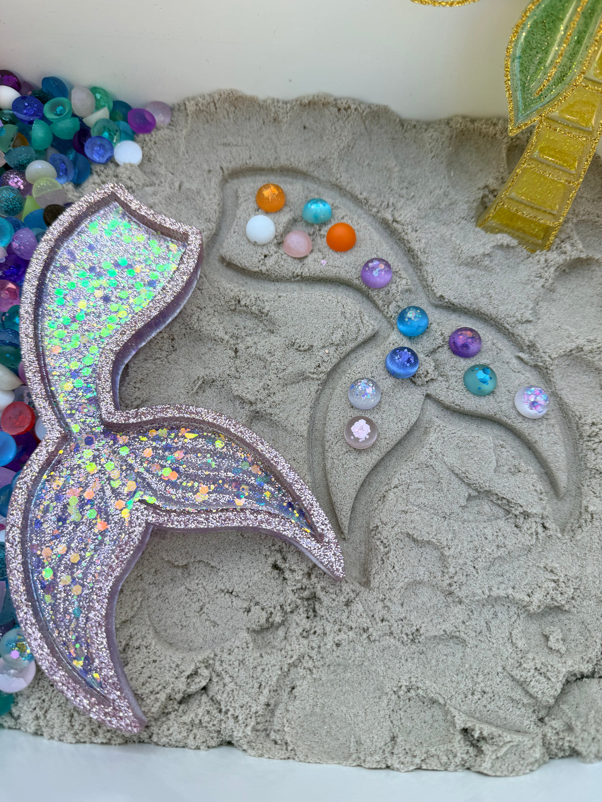 Mermaid tail sensory tray