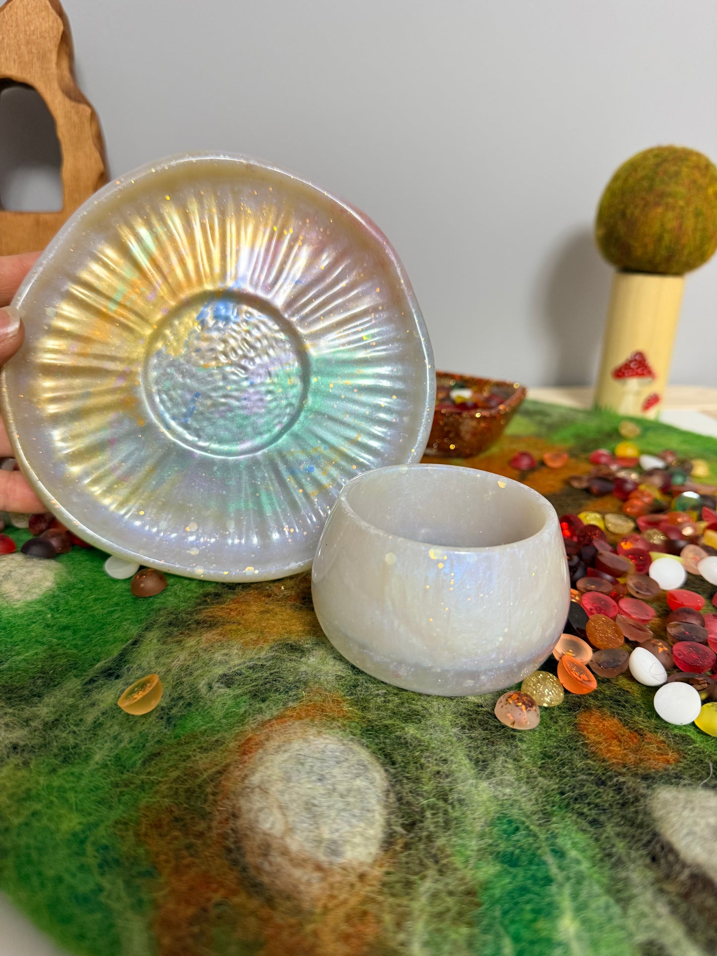 Magic mushroom jar & dish
