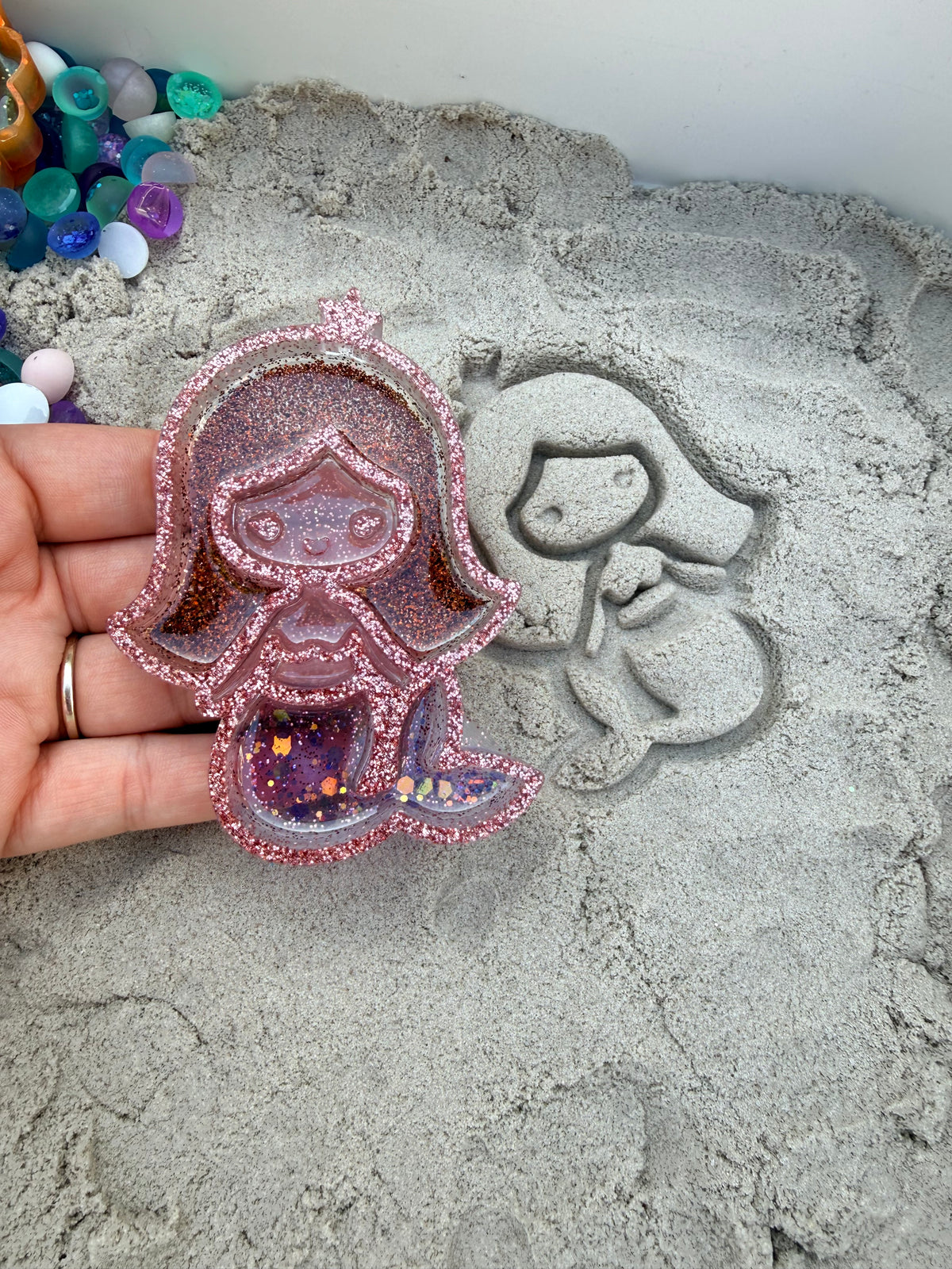 Small mermaid sensory tray & stamp