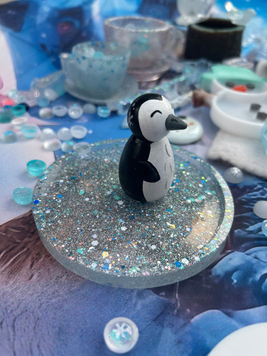 Round holographic Ice rink / icy puddle