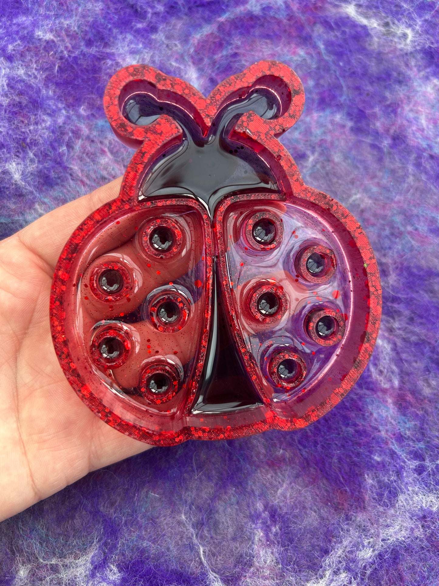 Ladybug sensory tray