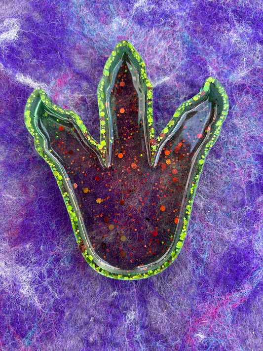 Dino footprint sensory tray