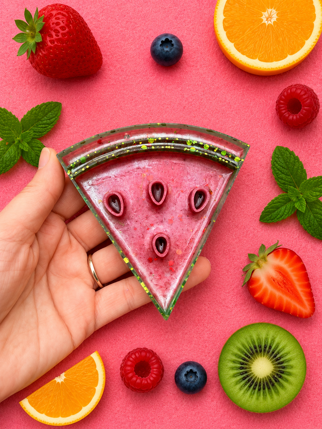 Watermelon sensory tray