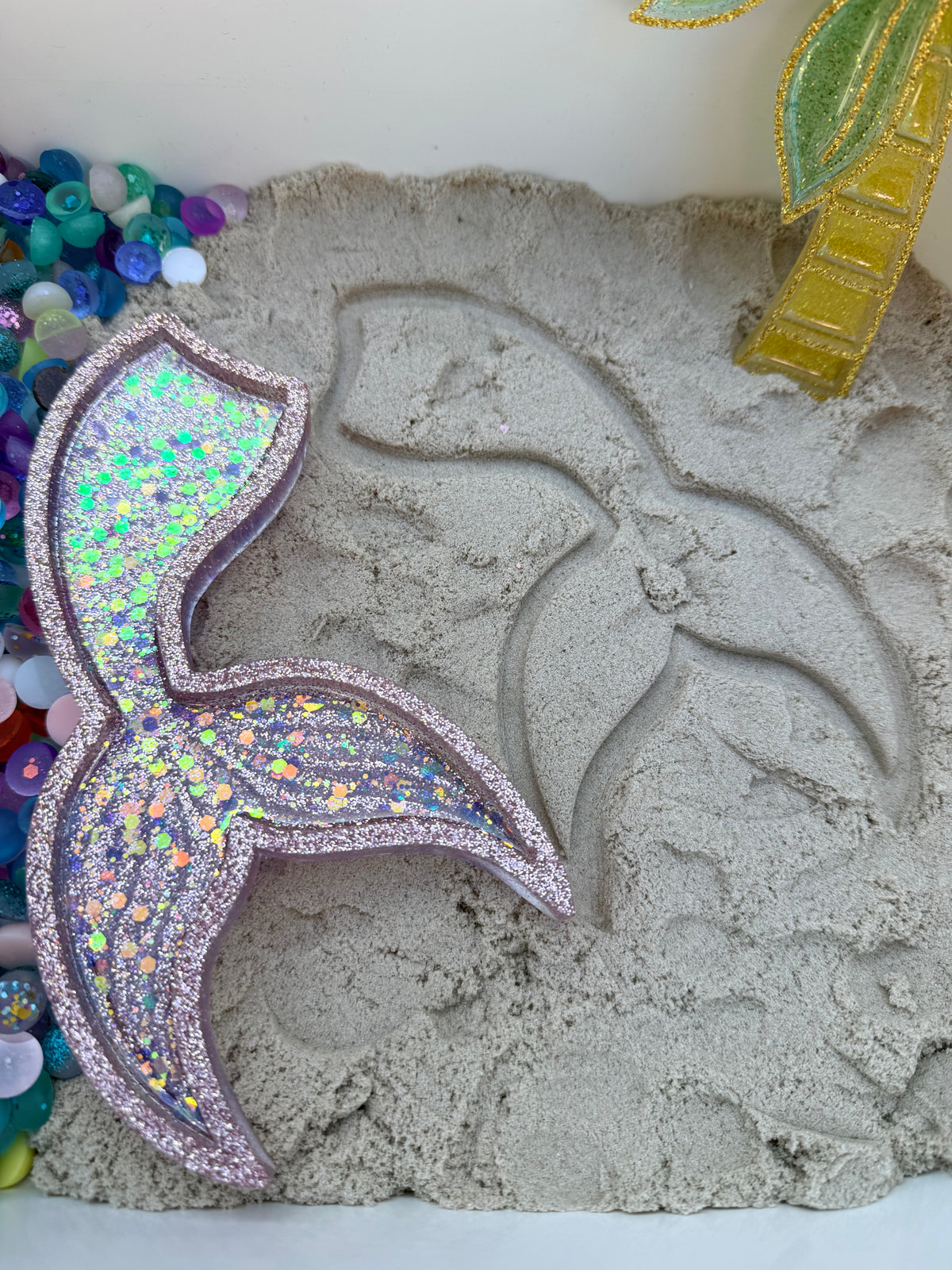 Mermaid tail sensory tray