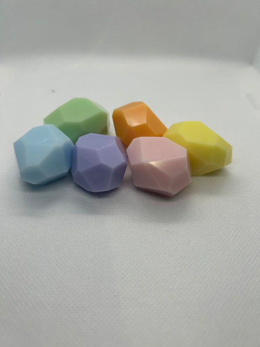Set of 6 custom coloured gems