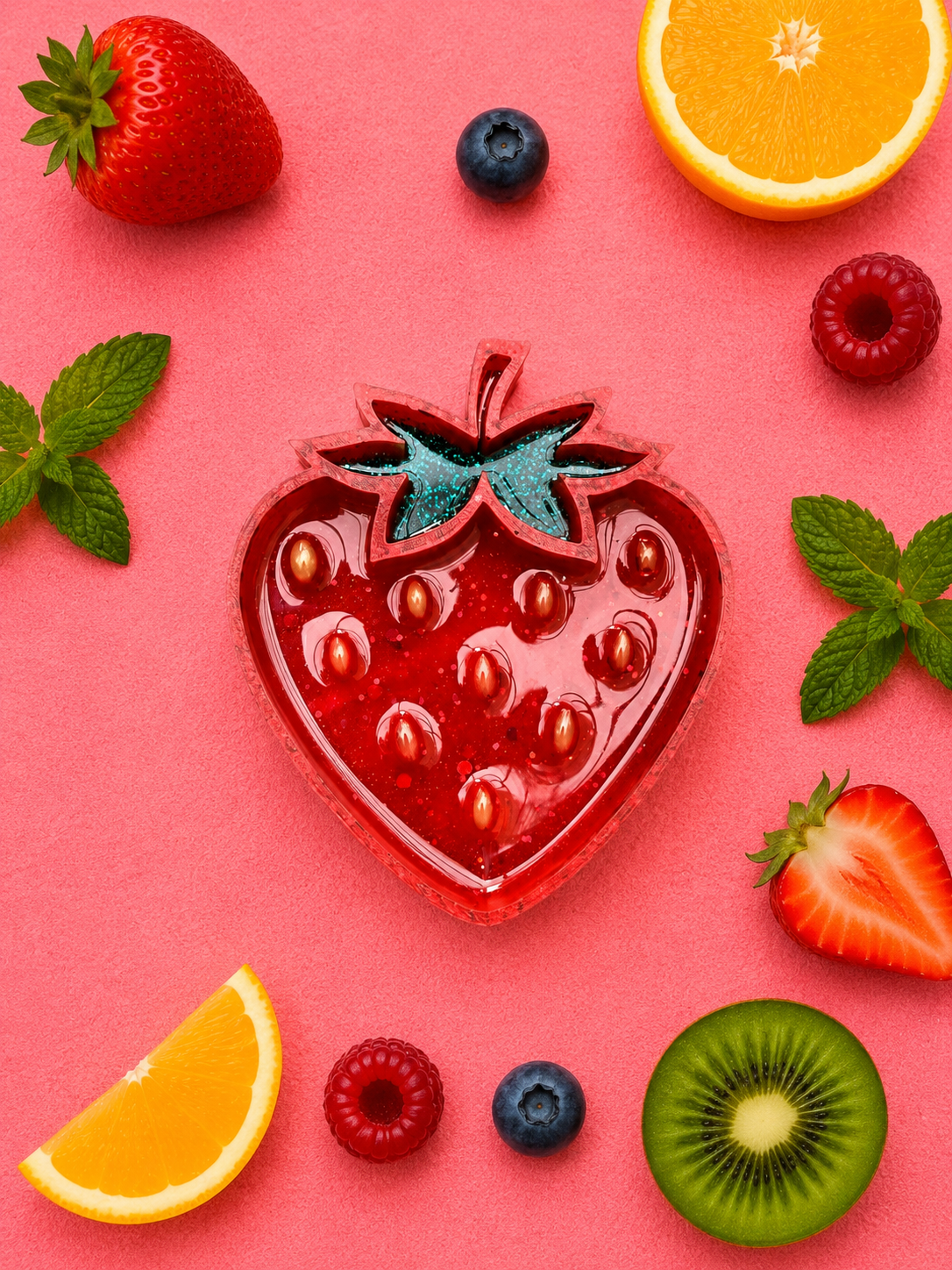 Strawberry sensory tray